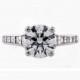 Tiffany & Co. Diamond Engagement Ring - 1.57 Carat Round Brilliant Cut - Platinum mounting - Baguette side stones - Tiffany Certificate