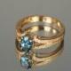 Anniversary Ring - Topaz ring - Modern ring - Gold engagement ring - Statement gold ring - Blue gemstone ring