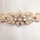 Custom Rose Gold and Blush Crystal Bridal Belt- Swarovski Crystal Bridal Sash- One-of-a-Kind Hand-Beaded -Vintage Glamour