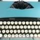 HOLIDAY SALE: Blue Cursive 1960's Working Sears Citation Manual Typewriter With Case