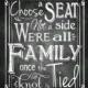 Printable Wedding Seating Sign - Choose a seat, Not a side Chalkboard Style Print