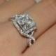 Stunning Diamonique / White Sapphire / CZ Accents Solitaire Bridal Wedding Engagement Ring, Size 5-11