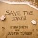 Destination Wedding Beach Save the Dates // Names in  Sand // Jamaica Mexico Dominican Cabo//