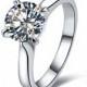 Cathedral Set 1 Ct Round Cut lab made Diamond set in a tapered band Classic Solitaire Engagement Wedding Ring with gift box - made to order