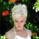 white flower crown, ivory wedding headband, bridal headpiece, bridal hair accessorie, wedding flower crown, pearl flower crown, floral crown