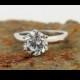 1.00ct to 1.50ct   Brilliant Cut  Moissanite Solitaire  Engagement Ring in 14K White Gold  - Gem609  *******Special For  You******