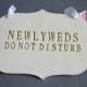Gold Newlyweds Do Not Disturb Wedding Sign to Hang on Door and Use as Photo Prop - Available in more colors