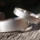 wedding bands set of 2 - wedding ring set brush/satin finish - sterling silver - 5mm & 3mm - made to order - handmade jewelry men and women