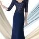 A-line/Princess Scoop 1/2 Sleeves Beading Chiffon Mother of the Bride Dresses