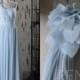 2015 Light Blue One Shoulder Bridesmaid dress, Backless Wedding dress, Long Formal dress, Prom Dress, Handmade flowers floor length (S046)