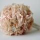 Bridal Bouquet, Brooch Bouquet, Fabric bouquet, Brooch Bouquet, Fabric Flower Wedding Bouquet, Silk Blush Pink Flowers Rhinestone and Pearl