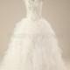 White Elegant Sweetheart-Neckline Satin Chapel Train Wedding Dress Ruffles Bridal Gown With Lace Beaded motif