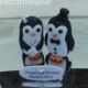 Penguin Bride and groom wedding cake toppers