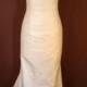 Simple Ivory Halter Fit and Flare Shantung Wedding Dress