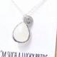 White Opal / Silver Teardrop Necklace - White Bridesmaid Necklace - Bridesmaid Gift Jewelry - White and Silver Necklace - NB1