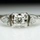 Vintage Art Deco Solitaire Diamond Engagement Ring 14k White Gold Art Deco Engagement Ring Vintage Engagement Ring Petite Engagement Ring