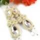 Soutache earrings Wedding jewelry Bridal earrings with Swarovski crystals soutache long, dangle, pebbles, oriental