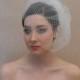 Bridal Double Layer Tulle and Russina Birdcage Veil in Ivory or White - Ready to ship in 1 week