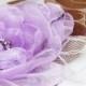 Weddings Bridal Accessories Hair Sash Headband Wrist Corsage Radiant Orchid Purple Pastel Lilac Organza Flower Tulle Leaves Fairytale Flower