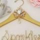 Made in USA. Personalized Bridal Wedding Hanger. Bridal Hanger. Bridal Party. Custom Hanger. With Large Center Medallion..
