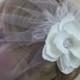 illusion tulle Birdcage veil Blusher Fascinator vintage inspired