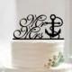 Nautical cake topper wedding,custom mr and mrs cake topper with anchor,traditional cake topper,rustic cake topper,unqiue cake topper design