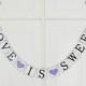 FREE SHIPPING, Love is Sweet banner, Bridal shower banner, Wedding banner, Engagement party decoration, Bachelorette party decor, Purple
