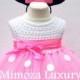 Minnie mouse dress minnie mouse birthday dress Flower girl dress pink  tutu dress mickey mouse princess dress pink crochet top tulle dress