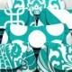 Bridesmaid Clutches Choose Your Fabric Aqua Teal Turquoise Aquamarine Set of 6