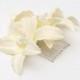 Cream, Ivory Lilies hair comb, any occasion, wedding, bridesmaid, hairpiece