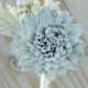 Slate Wedding Collection Boutonniere Bouquet Sola Flowers and dried Flowers Grey Navy Blue Dusty Miller Silver Brunia Anemone