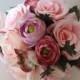 Wedding bouquet, Blush Pink Rose and Ranunculus Bridal bouquet, Bridesmaid bouquet