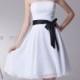 Classic Short Strapless White and black short Bridesmaid Dresses KSP218