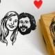 Personalized Gifts for couple / Custom portrait stamps / self inking / wood block / for wedding ideas engagement bridesmaids save the date