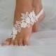 Lace Barefoot Sandals, Beach Wedding Sandals, Wedding Anklets, Summer Wear, Wrist Lace Sandals, French Lace Sandals, Embroidered Sandals