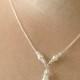 Pearl bridesmaid necklace, pearl necklace, pearl drop necklace, Swarovski wedding necklace - Vi