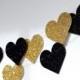 Christmas Sale Heart Glitter Paper Garland, Gold and Noir, Gold and Black, Bridal Shower, Party Decorations, Birthday Decor