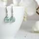 Bridal Earrings Teardrop - Bridesmaids Jewelry - Dangle Earrings - Drop Earrings - Teardrop Silver Earrings - Mint Wedding