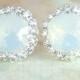 white opal crystal earrings,swarovski crystal stud earrings,square crystal stud earring,white opal earrings,swarovski earring,bridal,10mm