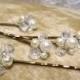 THANKSGIVING SALE Ivory Pearl Bridal Hair Pins With Swarovski Crystals - Set of 5,  Bridal Hair Pins, Bridal Wedding Hair Pins, Flower Girl