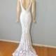 Crochet Lace Bohemian Wedding Dress MERMAID wedding dress VINTAGE White Lace Wedding Dress Sz Medium