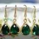 15%OFF Bridal Drop Earrings Wedding Dangle Earrings Bridal Jewelry  gold emerald peacock green Tear Drop Earrings Bridesmaid Gift ,peacock