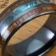 Black Hi-Tech Ceramic Ring with Abalone Pau'a Shell and Hawaiian Koa wood Inlay (8mm Width, Barrel Shape Style, Comfort Fit)