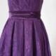 2015 A-line Dark Purple Lace Short Bridesmaid Dress