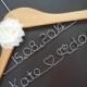 Personalised Custom made Wedding Wooden Coat Dress Hangers with Flower or Bow -(For Longer Names, Double Decker) - DOUBLE DENISE