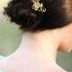 Gold Morning Glory Hair Pin Flower Hair Clip Floral Brass Bobby Pin Leaf Hair Accessories  Woodland Chic Flower Bridal Hair Pin
