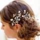 Wedding hair accessory - hair vine  - crystal beads and pearls