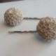 Upcycled Vintage Earring Hairpins - Cream White Sequins