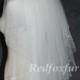 2 layer bridal veil, simple sewing beads light ivory veil, Wedding headdress Hand-beaded veil Two Layer  simple veil