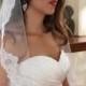 Mantilla Veil, Lace Wedding Veil, 1950s Inspired Bridal Lace, Fingertip Length Veil - LUCILLE